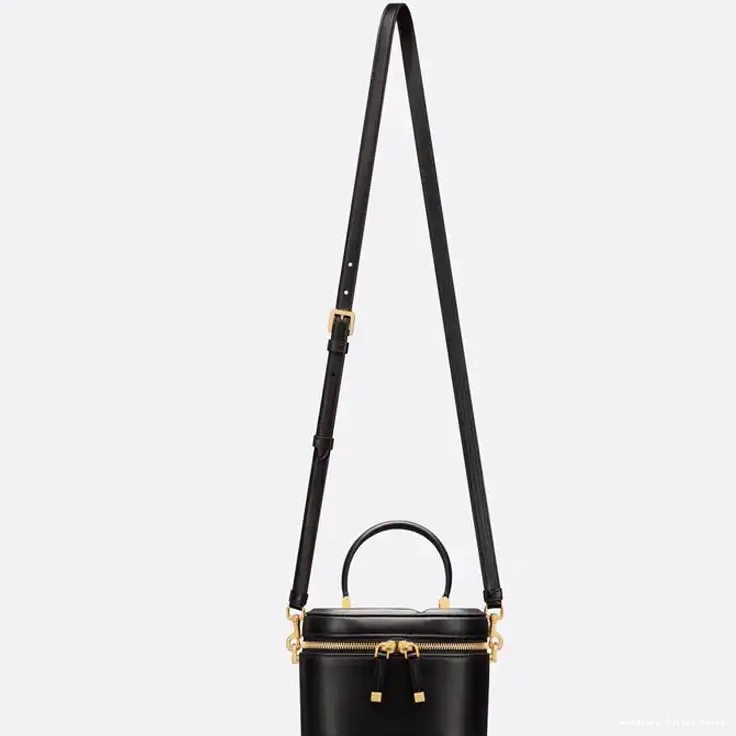 Cheap Calfskin Case Dior Vanity Small CD Black Signature 0327 Hot Sale